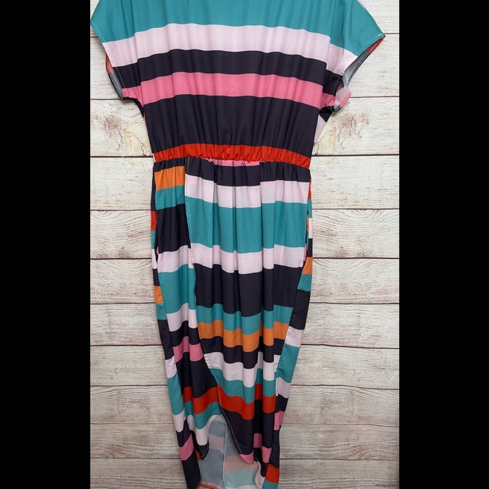NWT Kirundo Striped Split Maxi Dress Size M Partially Lined